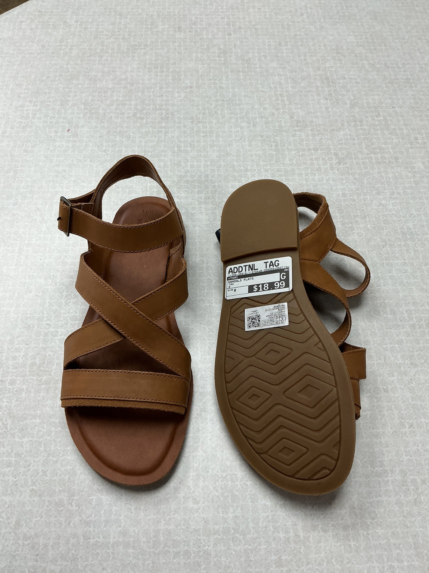 Sandals Flats By Toms In Tan, Size:8
