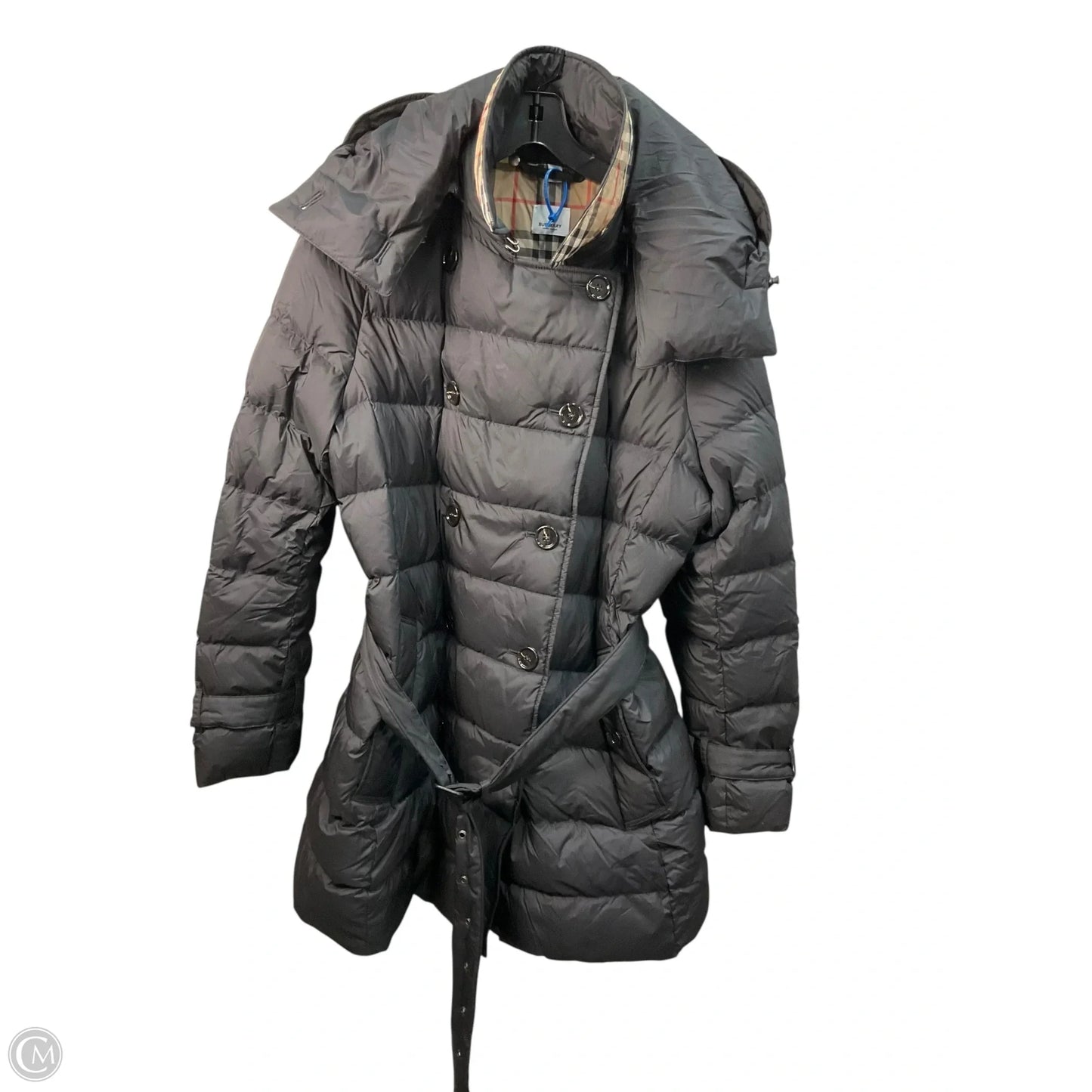 Coat Luxury Designer By Burberry In Black, Size: Xl