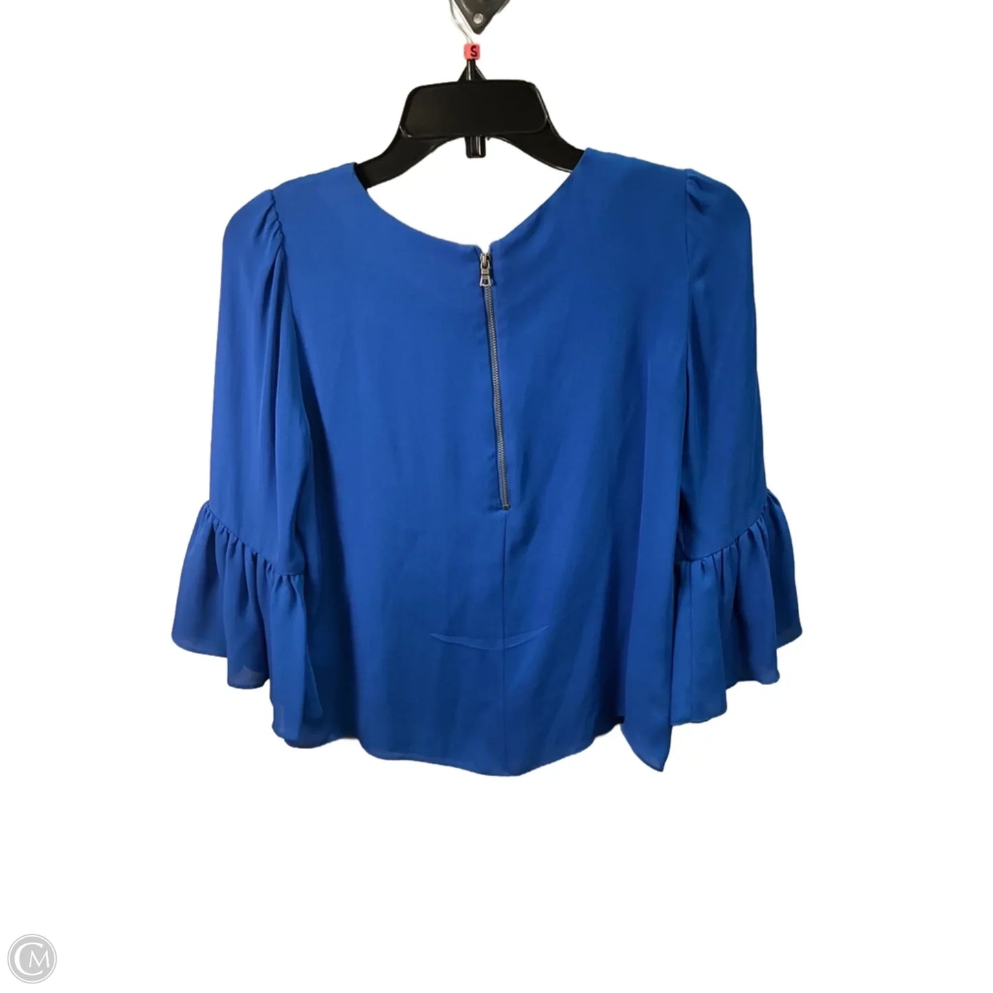 Top Long Sleeve Designer By Alice + Olivia In Blue, Size: S
