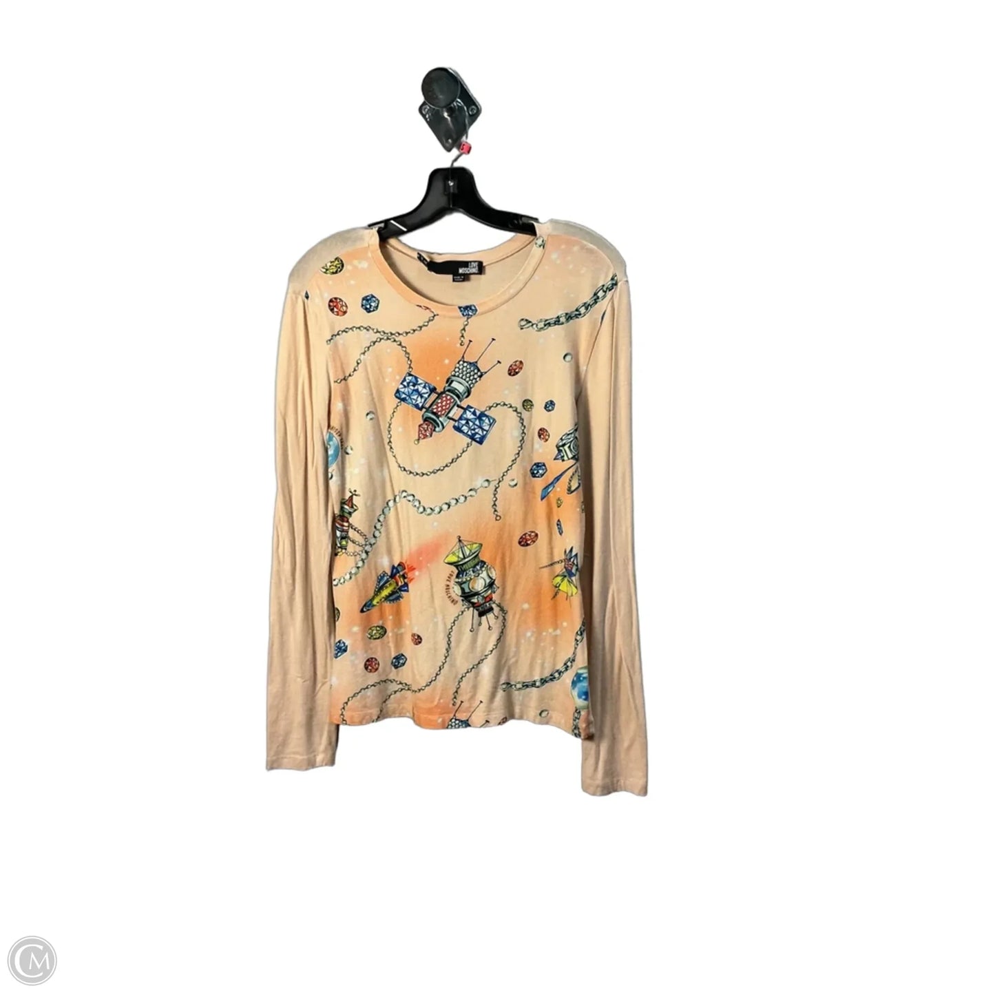 Top Long Sleeve By Love Moschino In Orange, Size: S