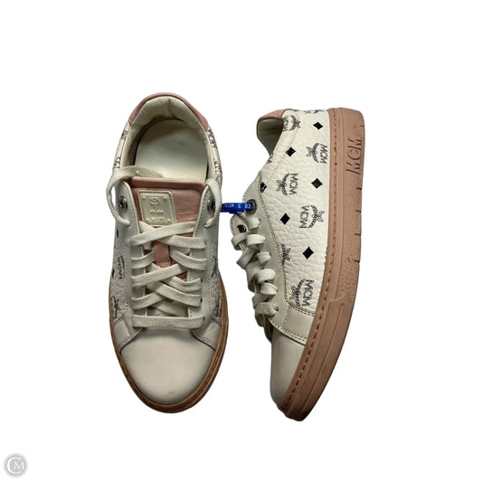 Shoes Luxury Designer By Mcm In Pink & White, Size: 5
