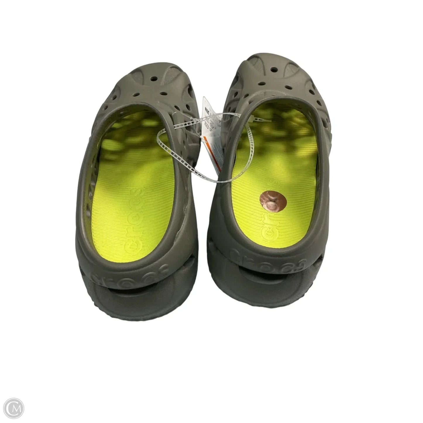 Shoes Flats By Crocs In Green, Size: 8