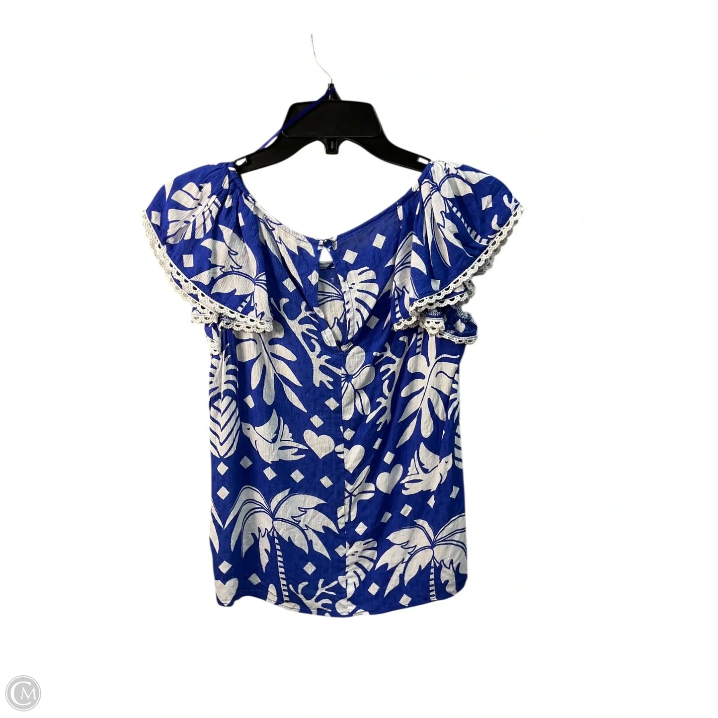 Top Sleeveless By Christian Siriano In Blue & White, Size: S