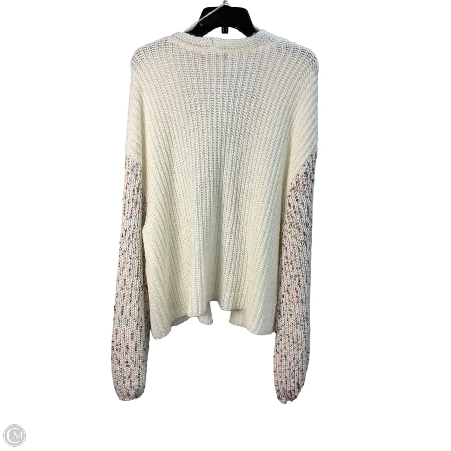 Sweater Cardigan By Clothes Mentor In White, Size: L