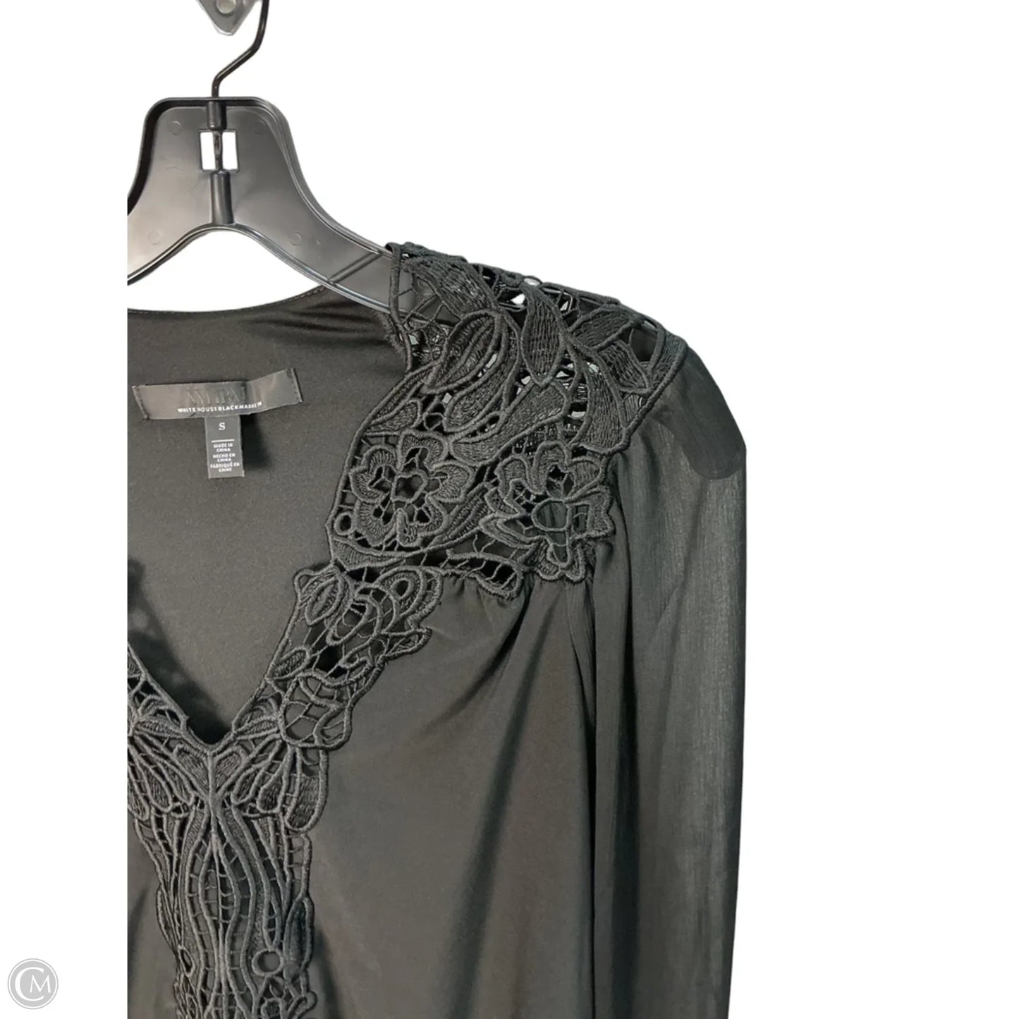 Top Long Sleeve By White House Black Market In Black, Size: S