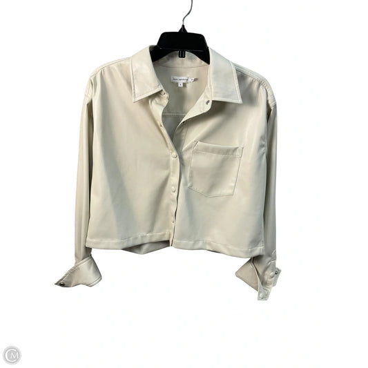 Jacket Shirt By Good American In Cream, Size: S