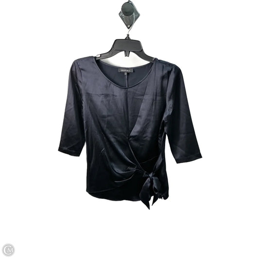 Top 3/4 Sleeve Designer By Lafayette 148 In Navy, Size: Xs