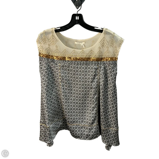Top Sleeveless By Floreat In Grey & Tan, Size: S