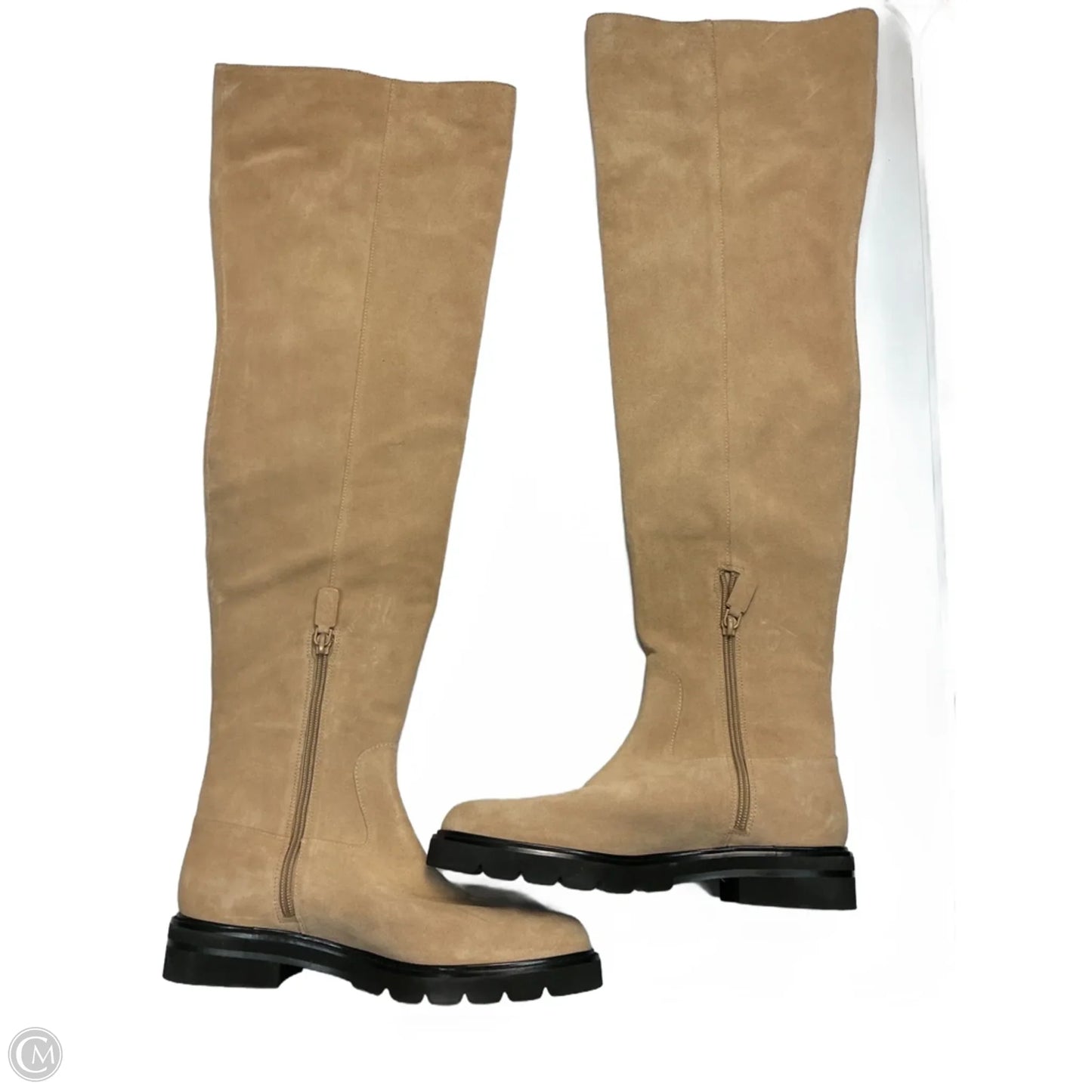 Boots Designer By Stuart Weitzman In Beige, Size: 7