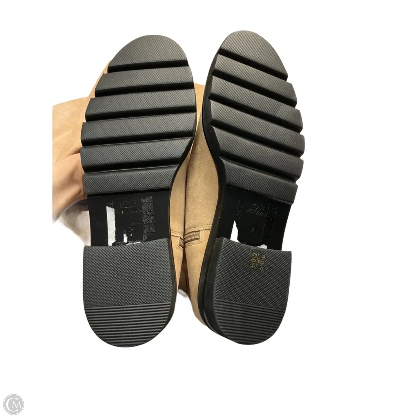 Boots Designer By Stuart Weitzman In Beige, Size: 7