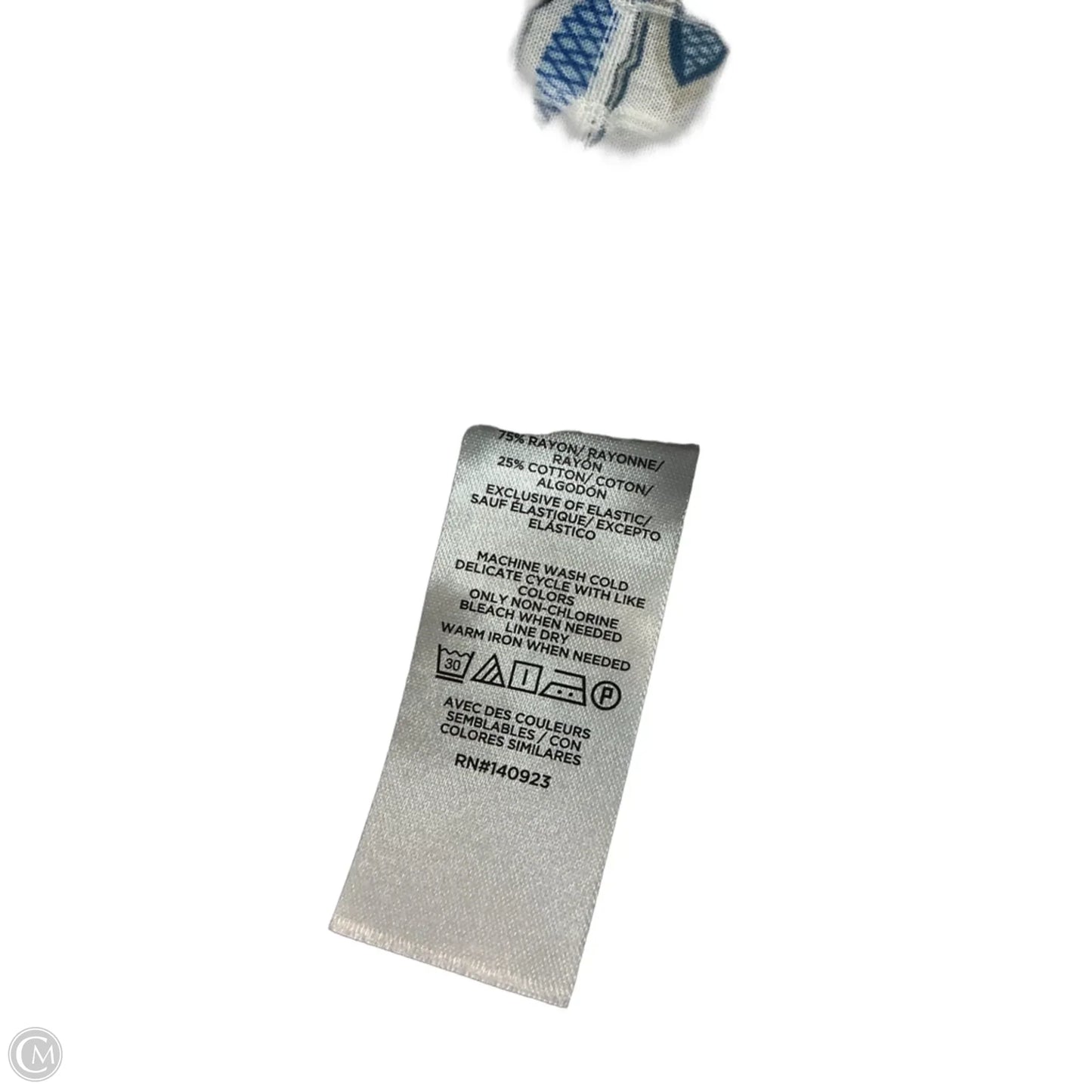 Top Sleeveless By Loft In Blue & White, Size: M