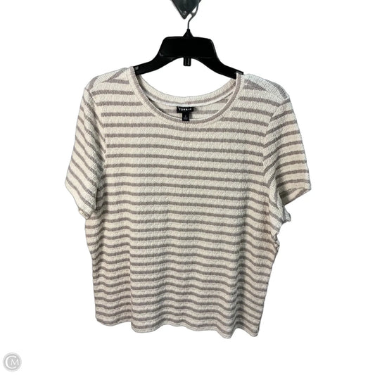 Top Short Sleeve By Torrid In Cream & Grey, Size: 18