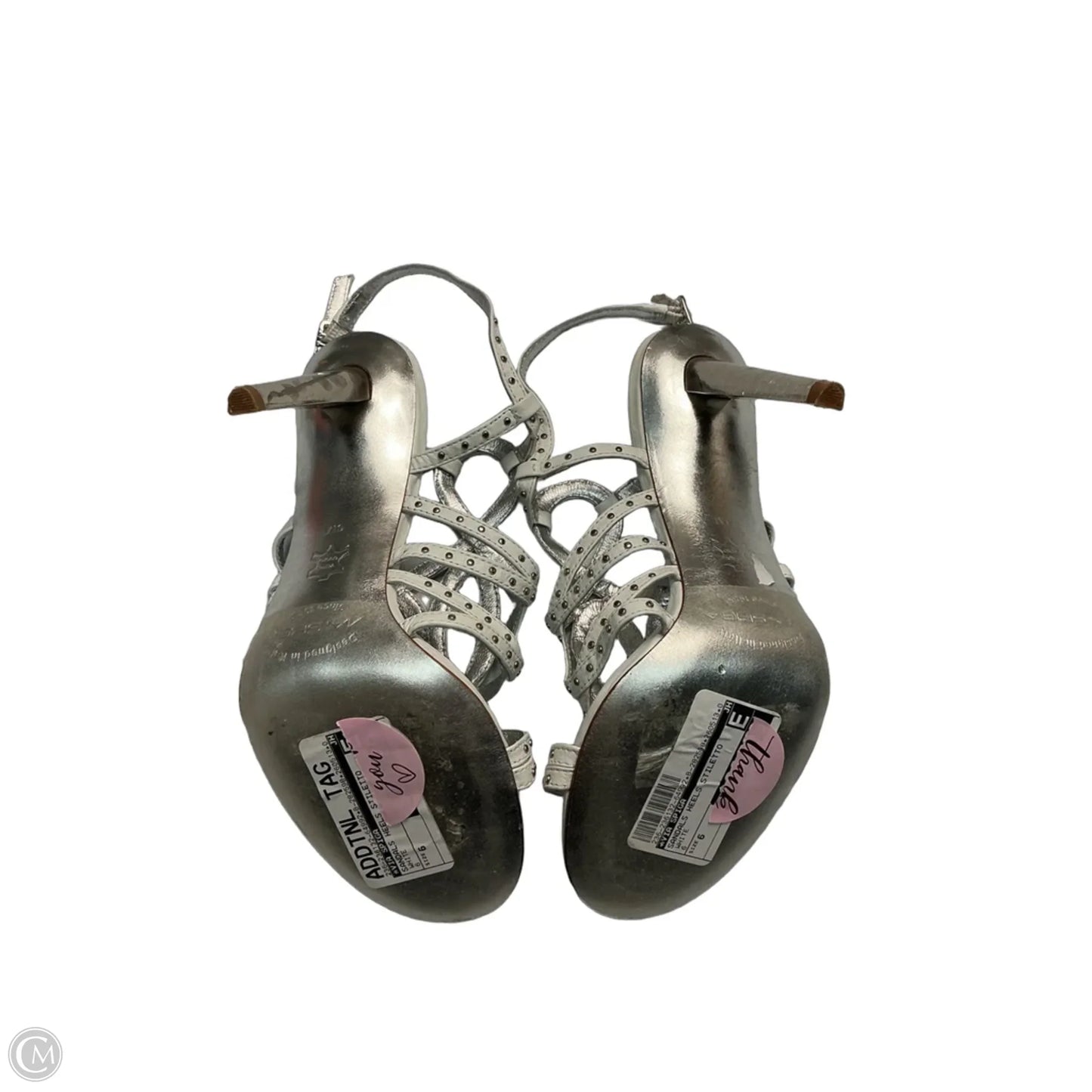 Sandals Heels Stiletto By Via Spiga In White, Size: 6