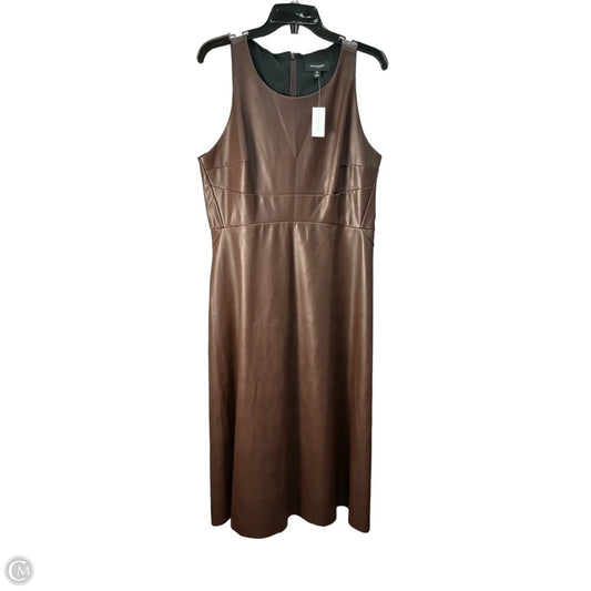Dress Casual Midi By Banana Republic In Brown, Size: L