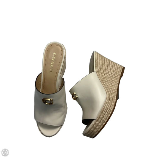Sandals Designer By Coach In Cream, Size: 9