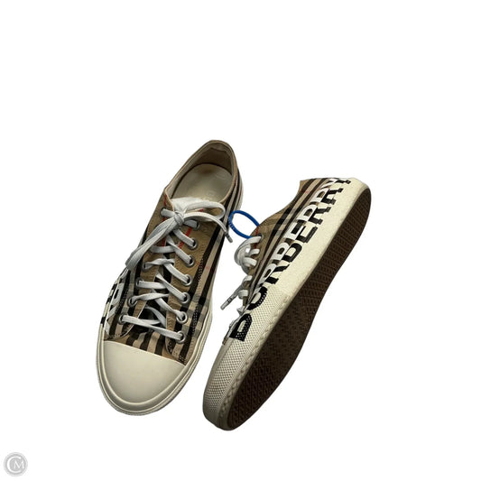 Shoes Luxury Designer By Burberry In Black & Tan, Size: 11