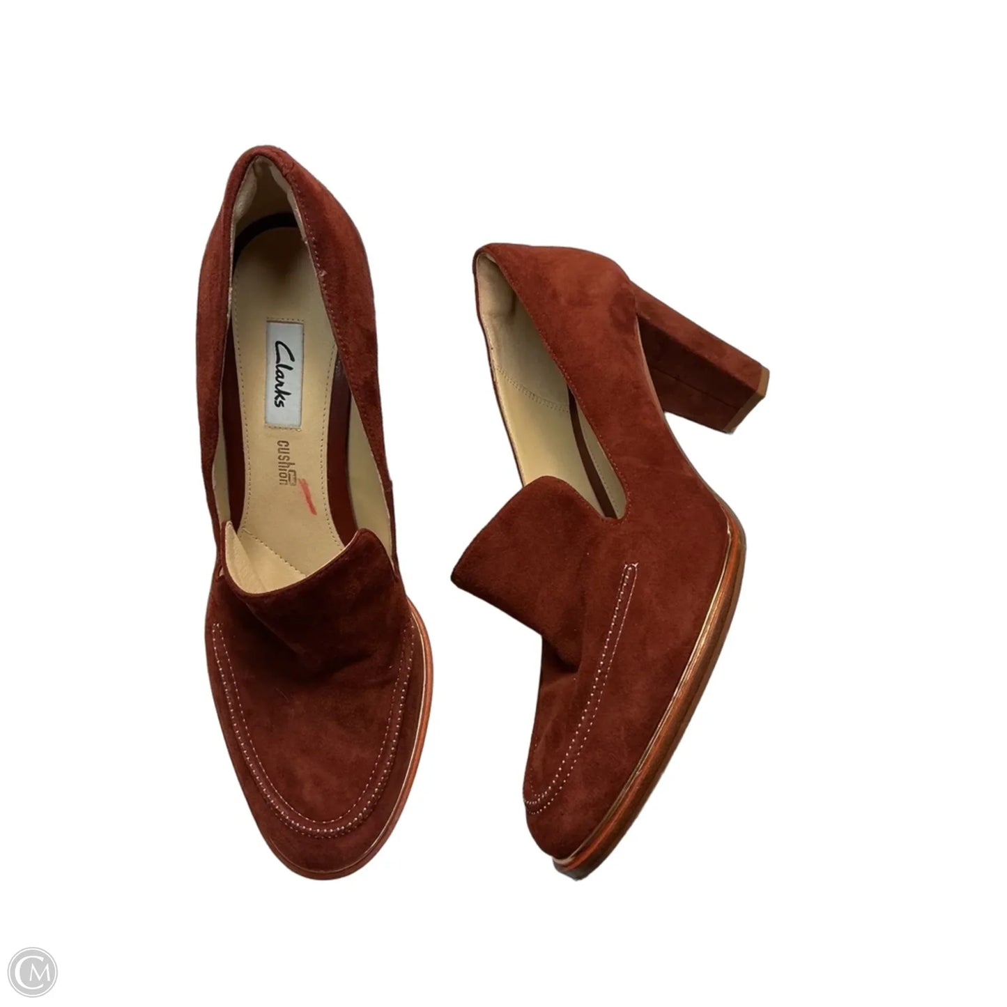 Shoes Heels Block By Clarks In Orange, Size: 9.5