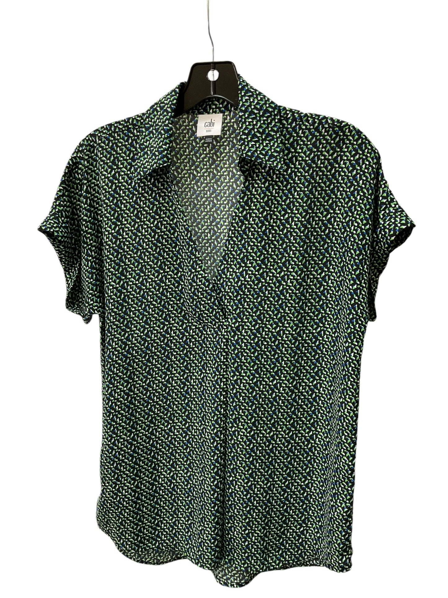 Top Short Sleeve By Cabi In Green, Size: Xxs