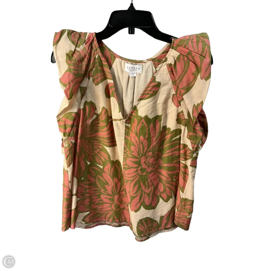 Top Sleeveless By Velvet In Floral Print, Size: S