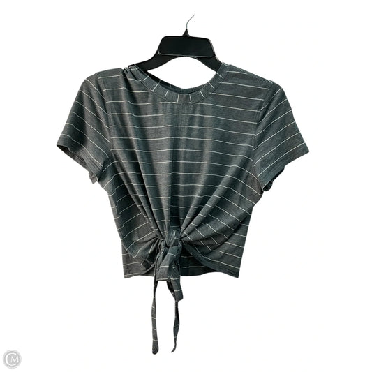 Athletic Top Short Sleeve By Lululemon In Grey, Size: M