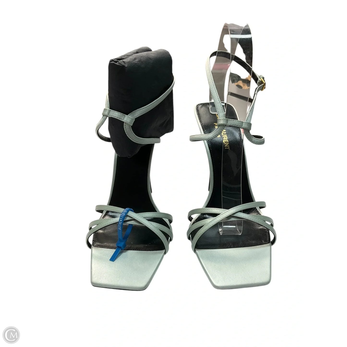 Sandals Luxury Designer By Yves Saint Laurent In Blue, Size: 9