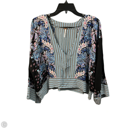 Top Long Sleeve By Free People In Black & Blue, Size: S