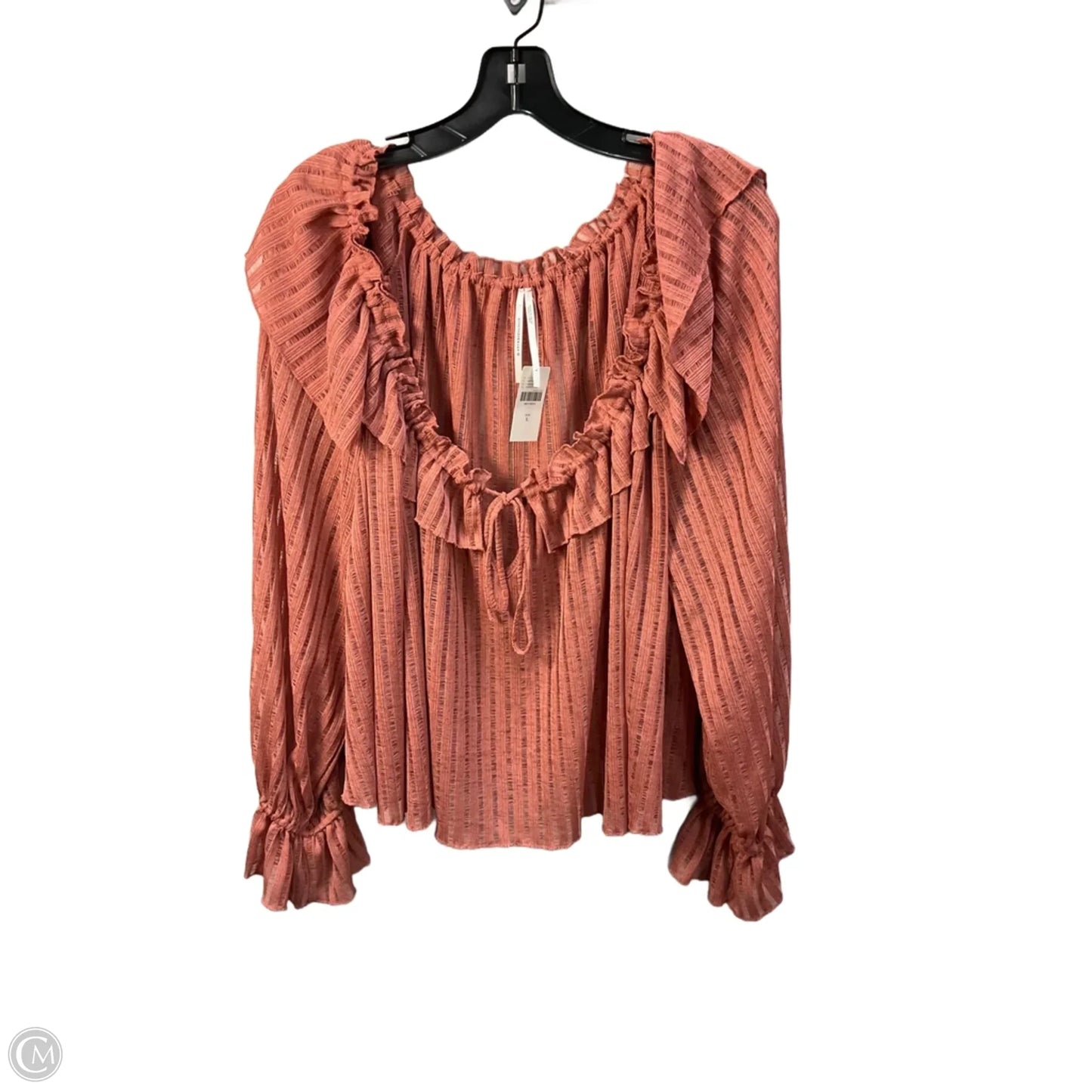 Top Long Sleeve By Anthropologie In Red, Size: L