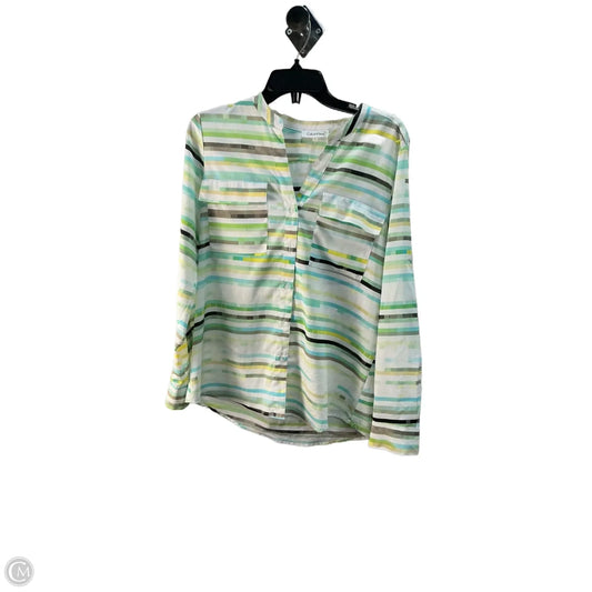 Top Long Sleeve By Calvin Klein In Green, Size: M