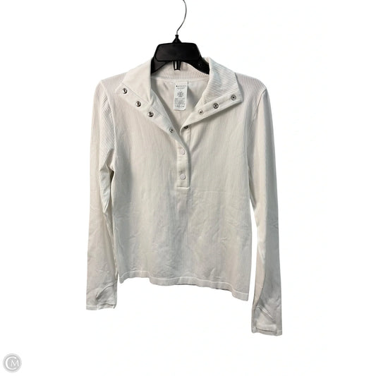 Athletic Top Long Sleeve Collar By Athleta In White, Size: M