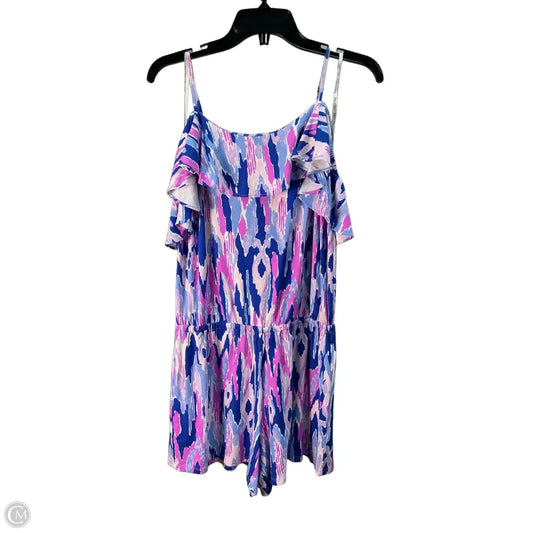 Romper Designer By Lilly Pulitzer In Blue & Pink, Size: M