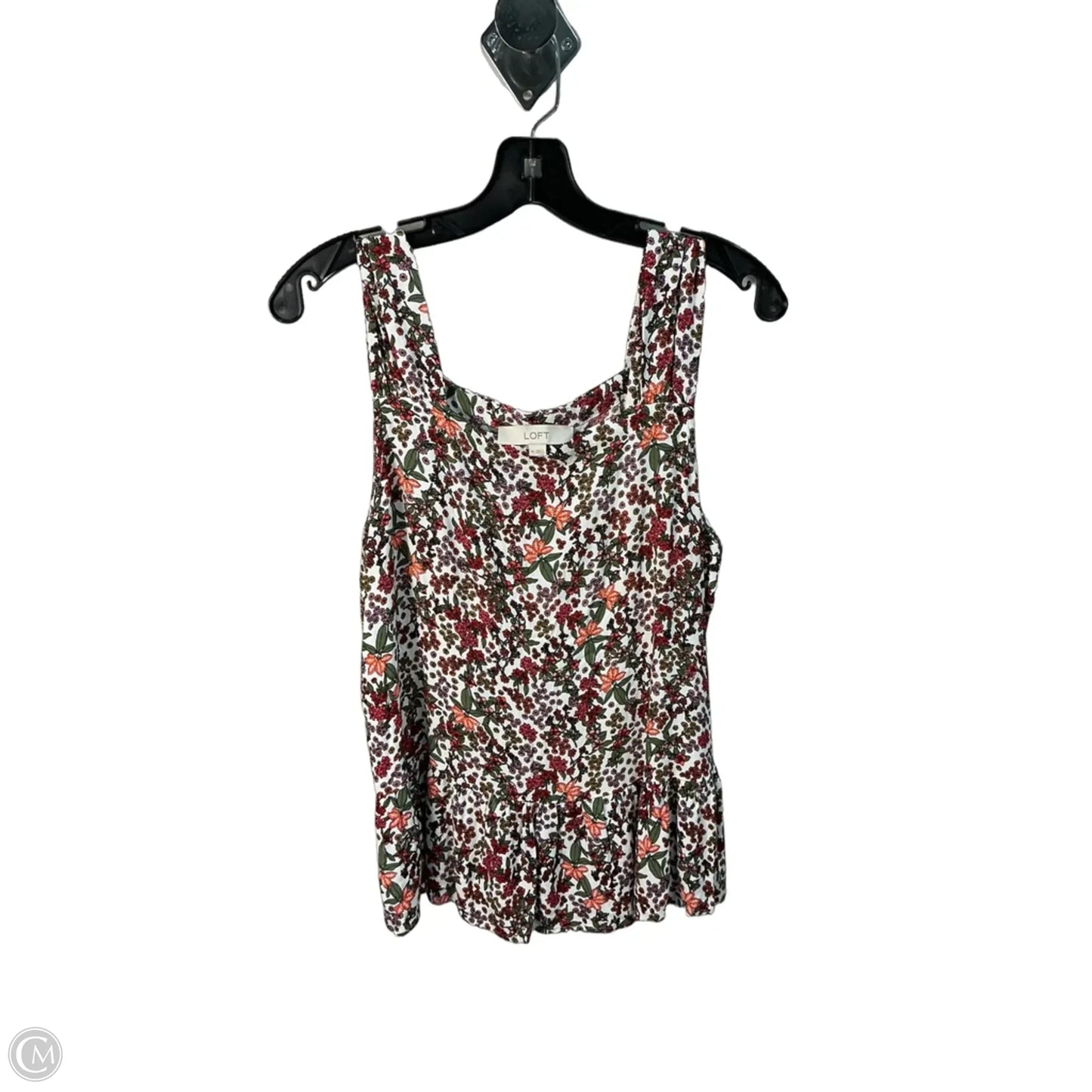 Top Sleeveless By Loft In Floral Print, Size: M