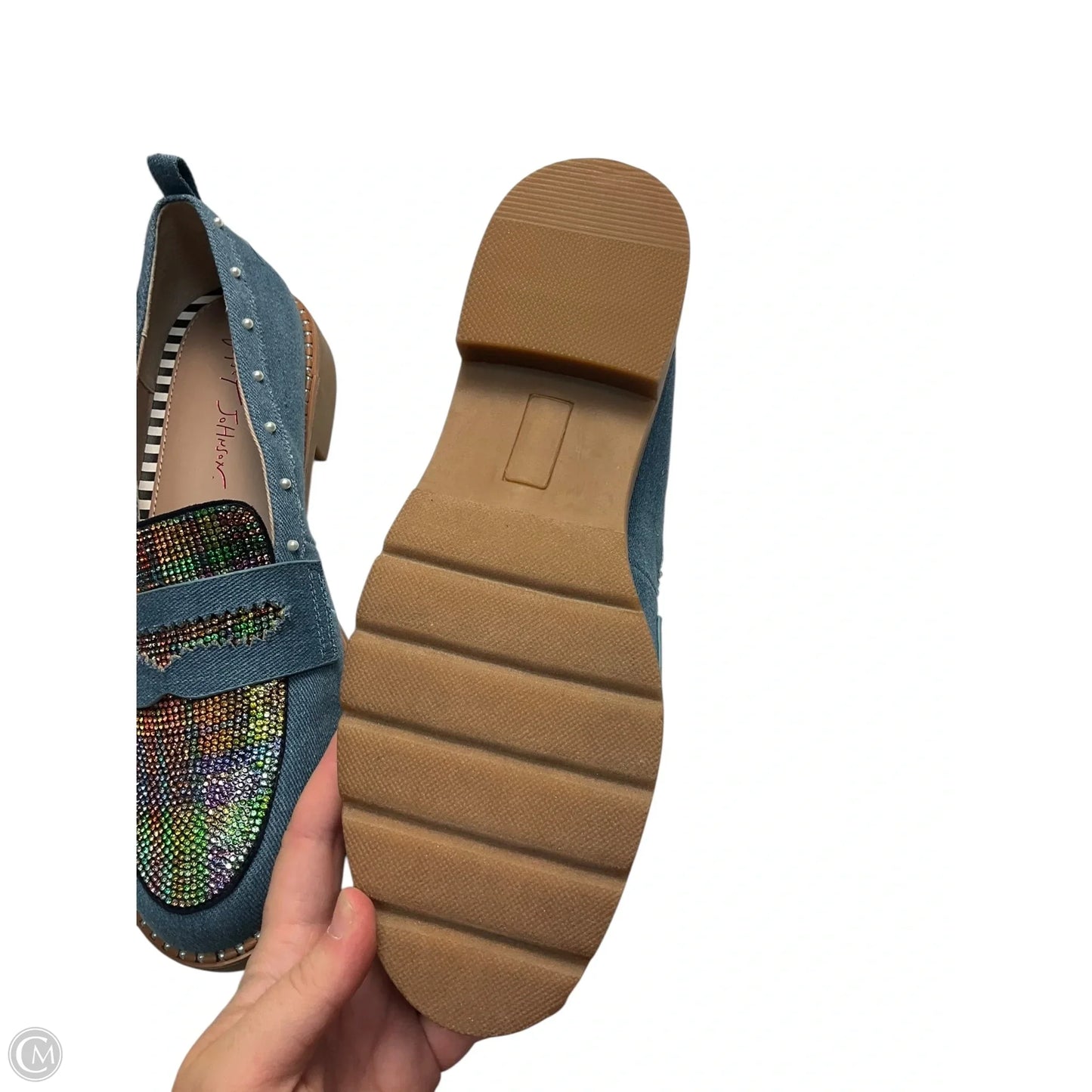 Shoes Flats By Betsey Johnson In Blue Denim, Size: 9