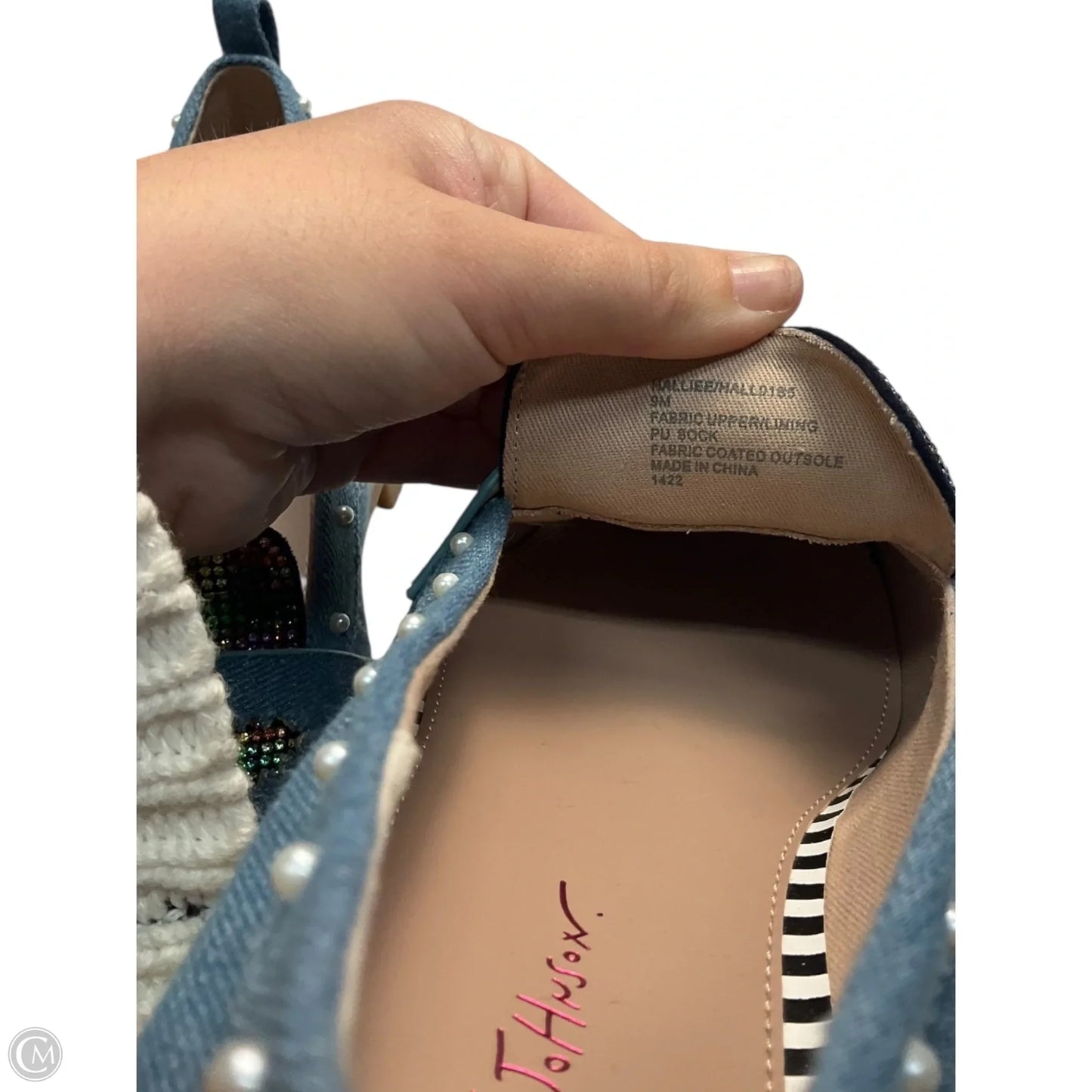 Shoes Flats By Betsey Johnson In Blue Denim, Size: 9