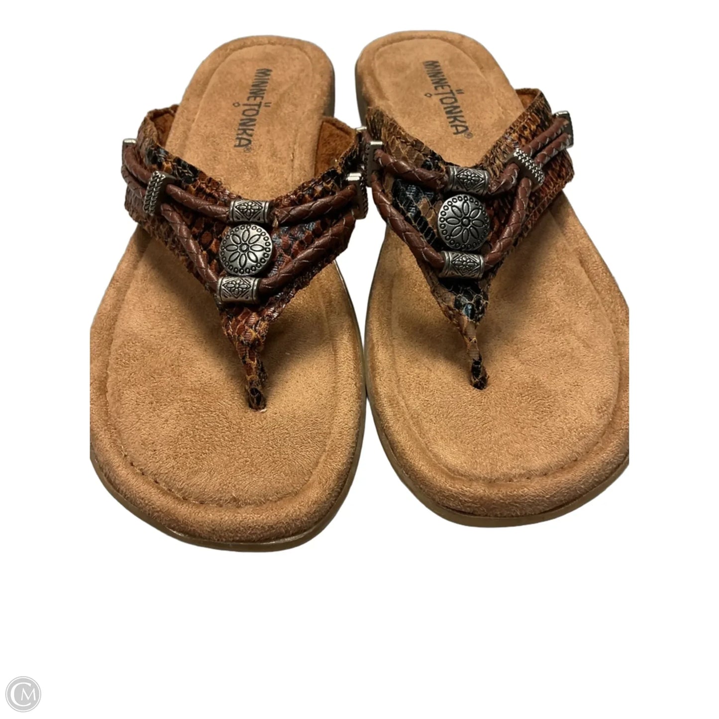 Sandals Flip Flops By Minnetonka In Brown, Size: 6