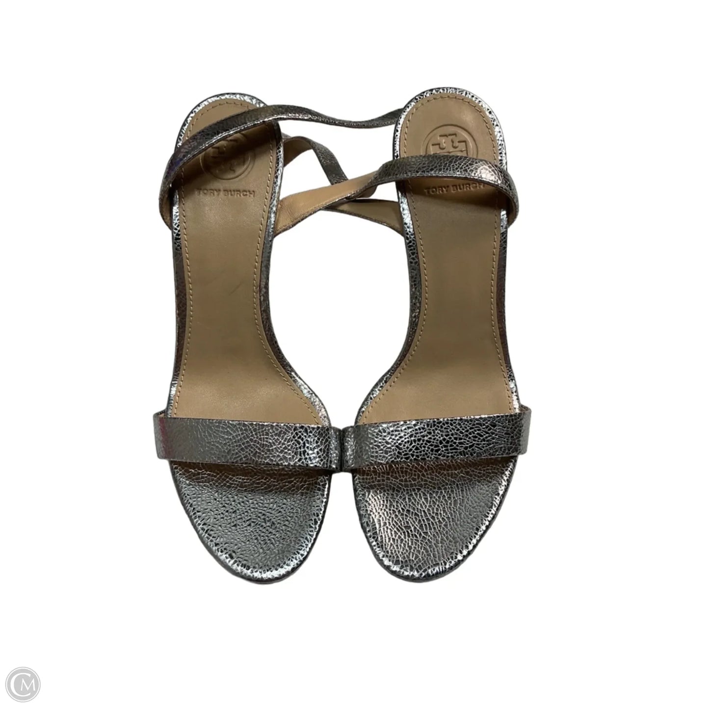 Sandals Designer By Tory Burch In Silver, Size: 7