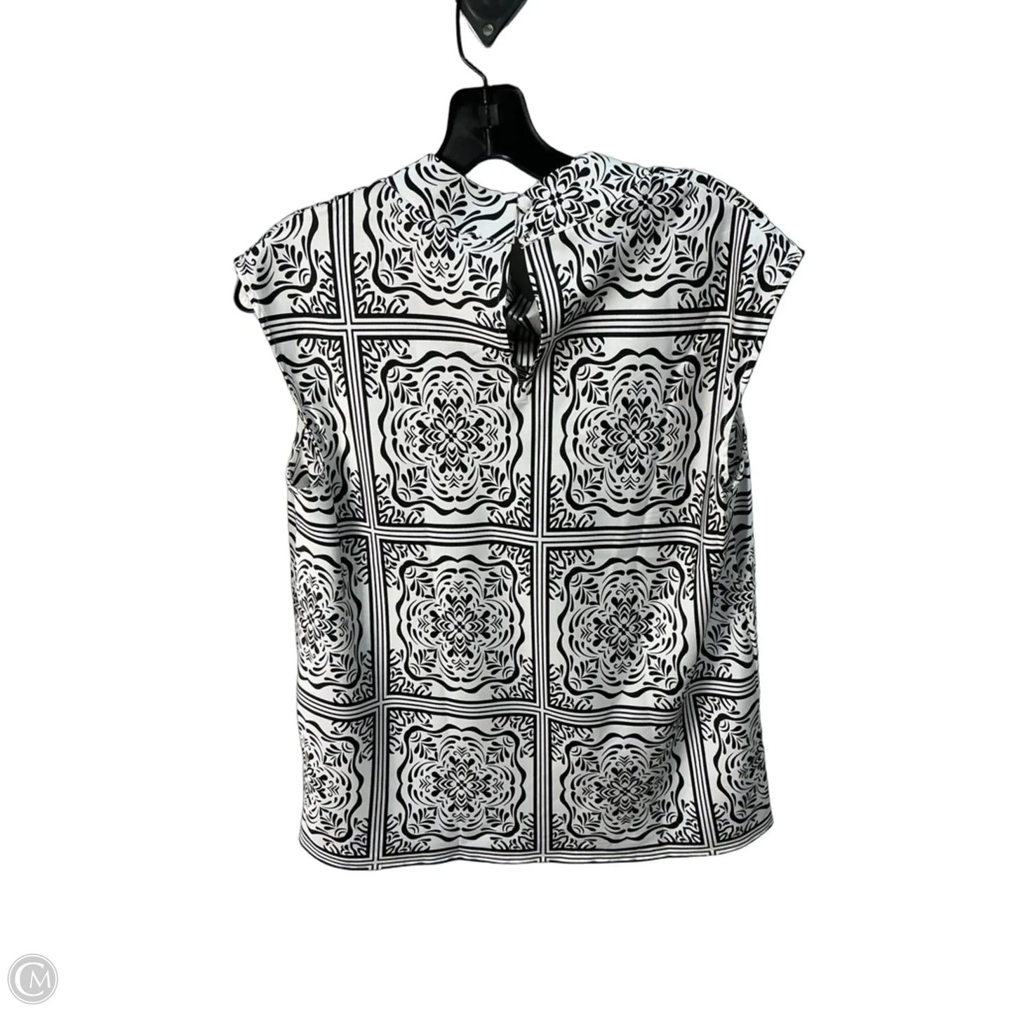 Top Sleeveless By Loft In Black & White, Size: M