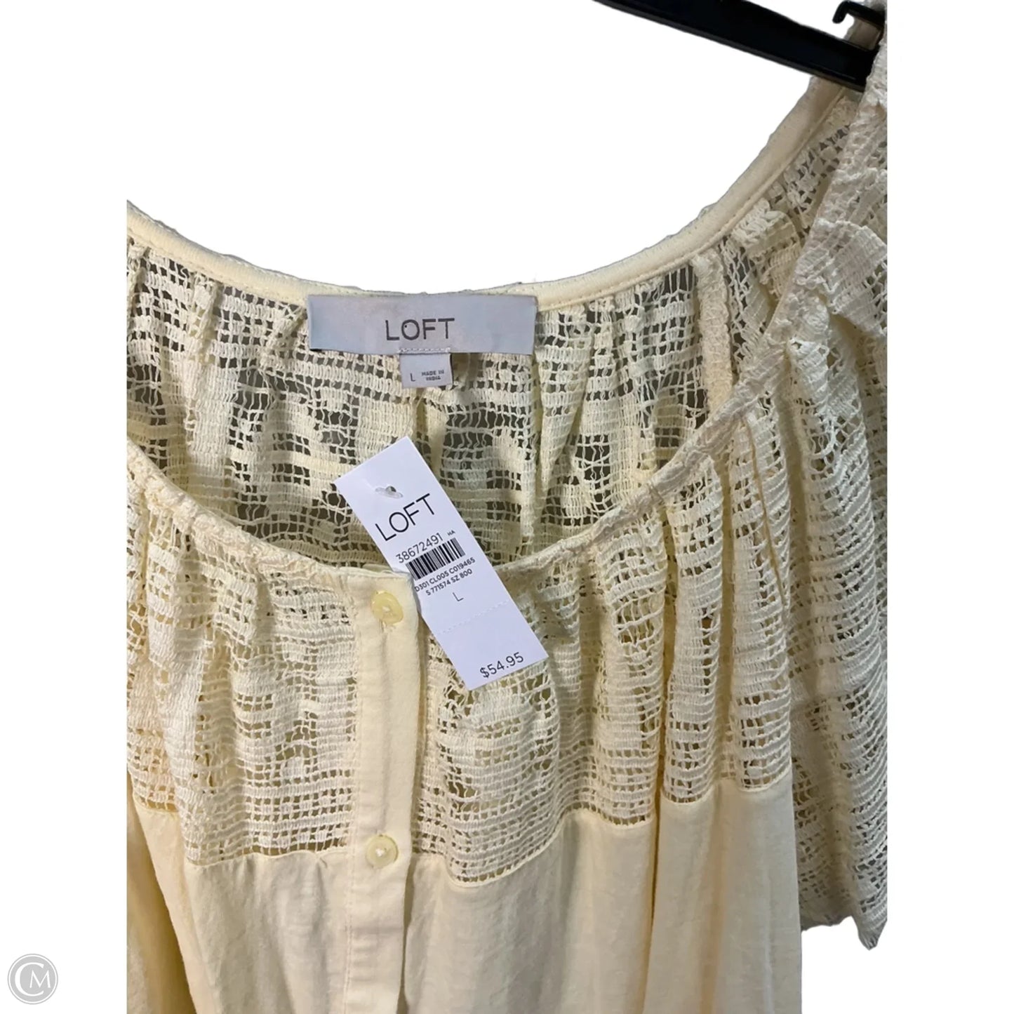 Top Sleeveless By Loft In Yellow, Size: L
