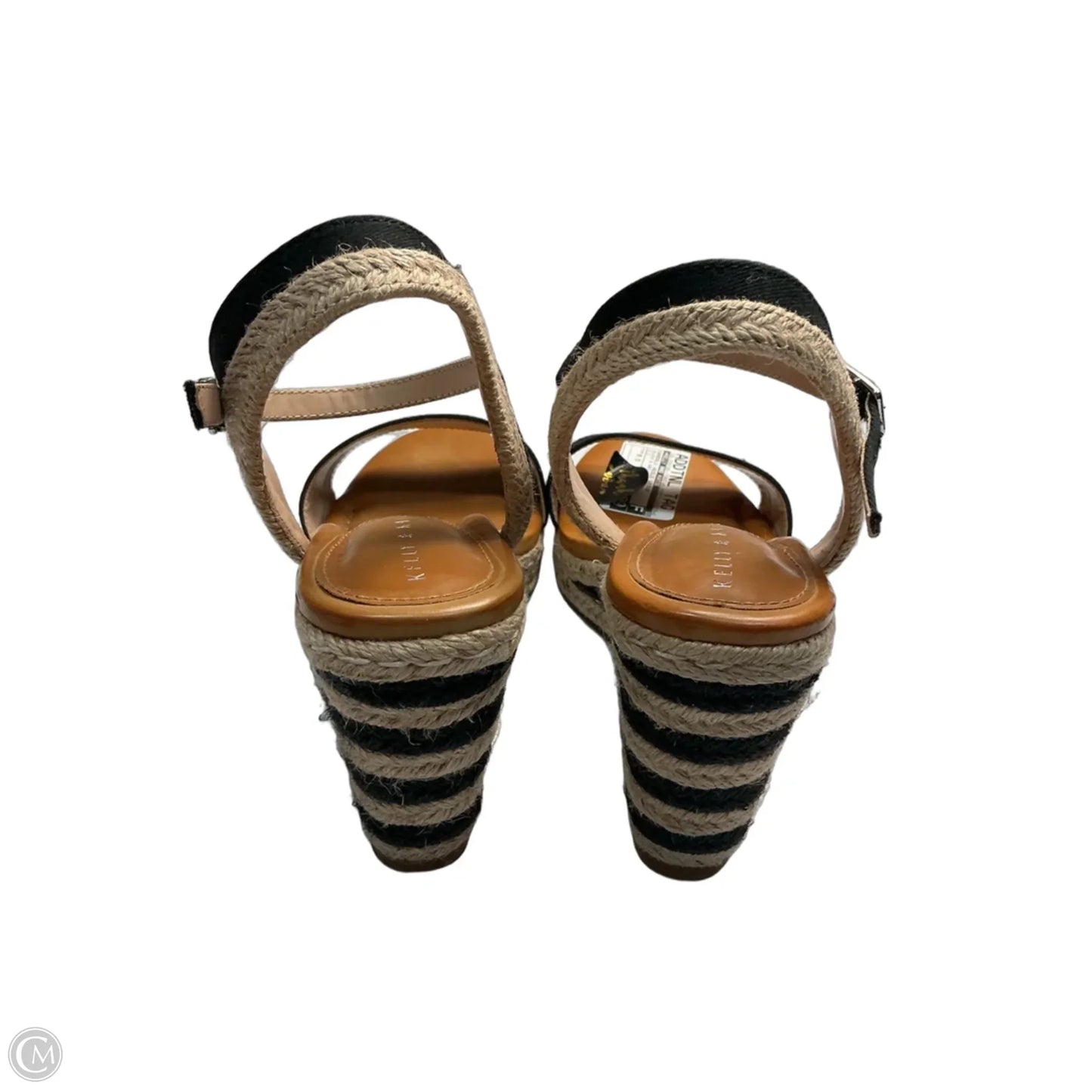 Sandals Heels Wedge By Kelly And Katie In Black & Brown, Size: 9.5