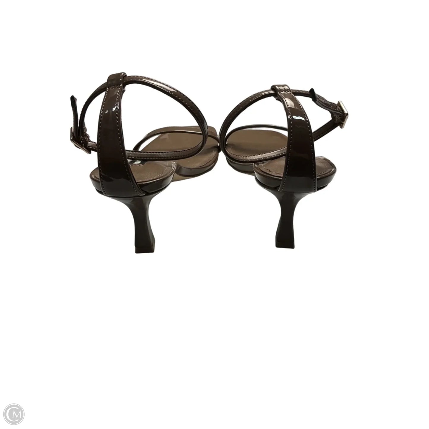 Sandals Heels Kitten By Nine West In Brown, Size: 9.5