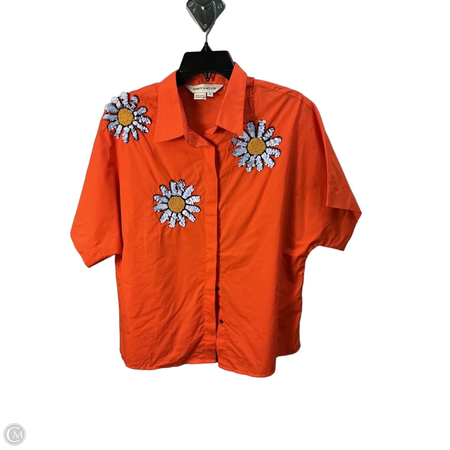 Top Long Sleeve By Anthropologie In Orange, Size: M