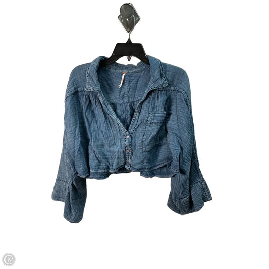 Top Long Sleeve By Free People In Blue, Size: L