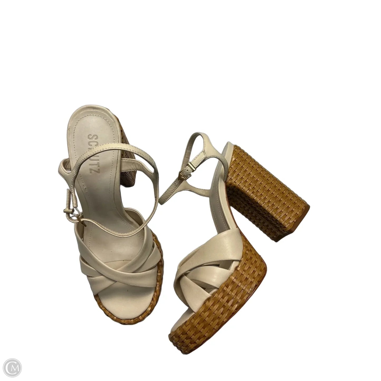 Sandals Heels Platform By Schutz In Cream, Size: 9.5