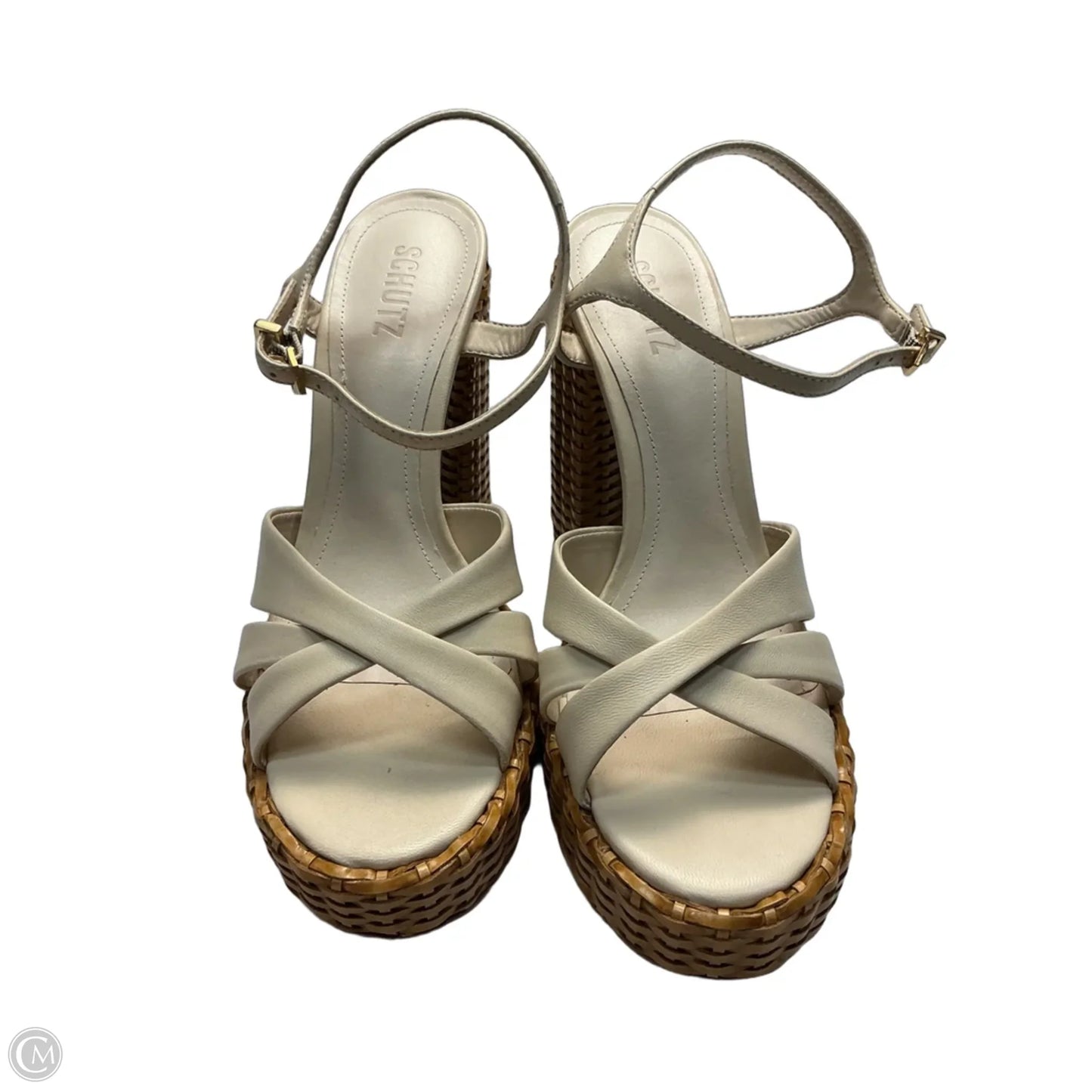 Sandals Heels Platform By Schutz In Cream, Size: 9.5