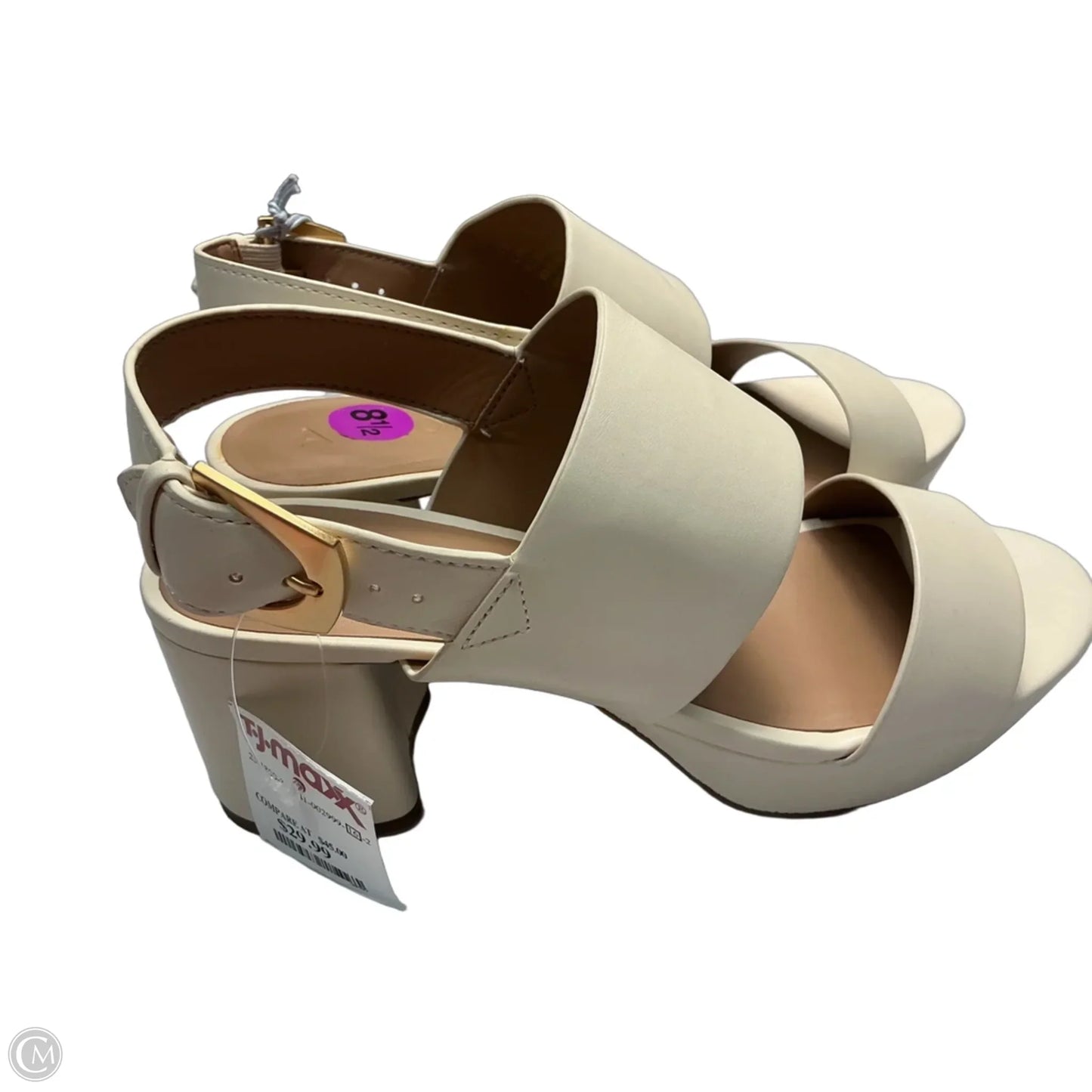 Sandals Heels Block By Aerosoles In Cream, Size: 8.5