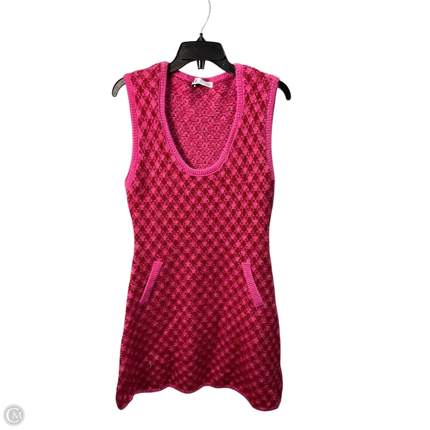 Dress Sweater By Zara In Pink, Size: L