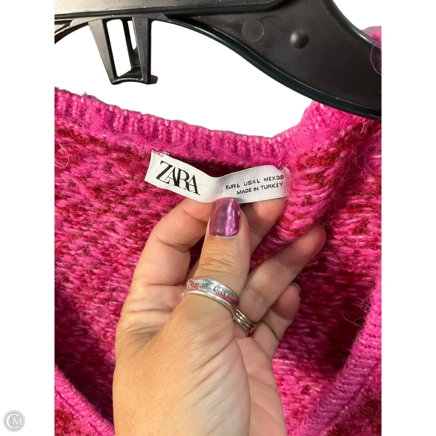 Dress Sweater By Zara In Pink, Size: L