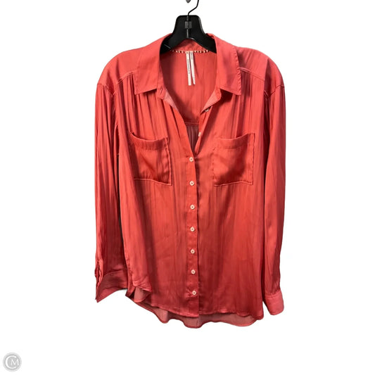 Top Long Sleeve By Anthropologie In Pink, Size: S