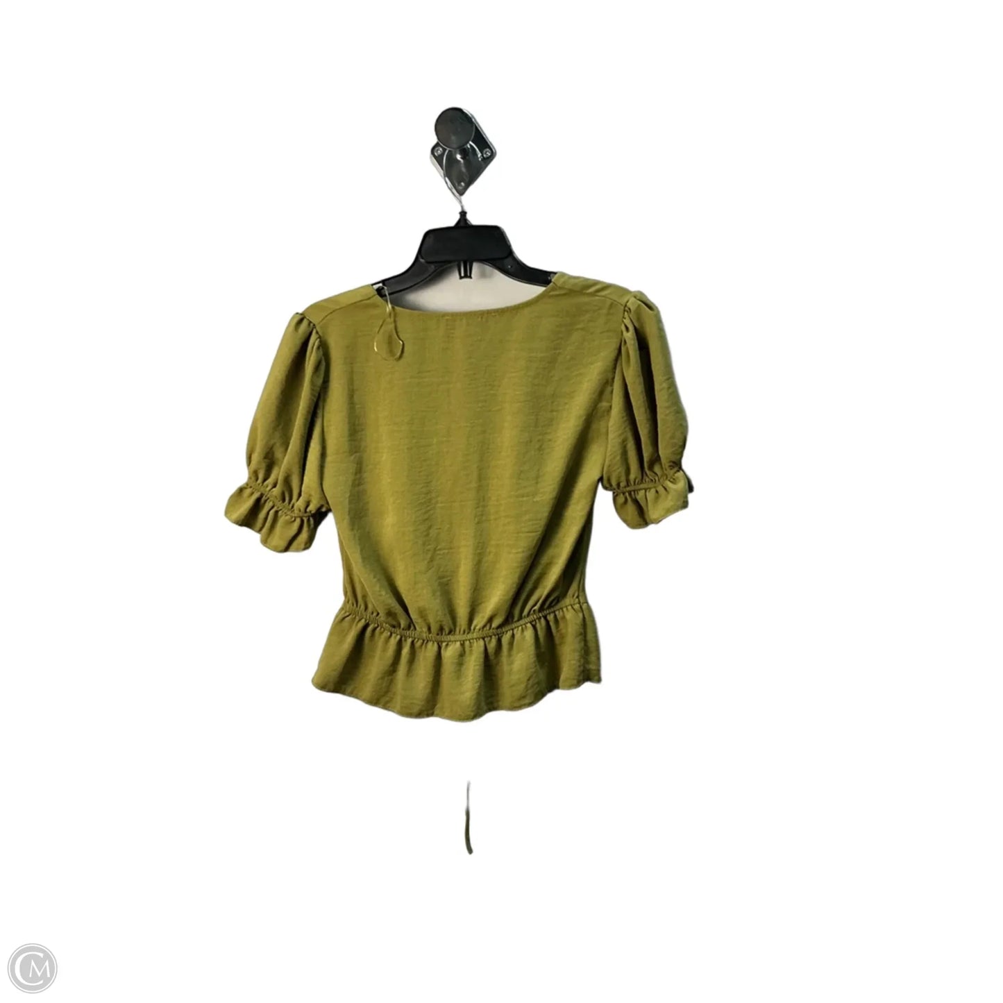 Top Short Sleeve By Top Shop In Chartreuse, Size: S