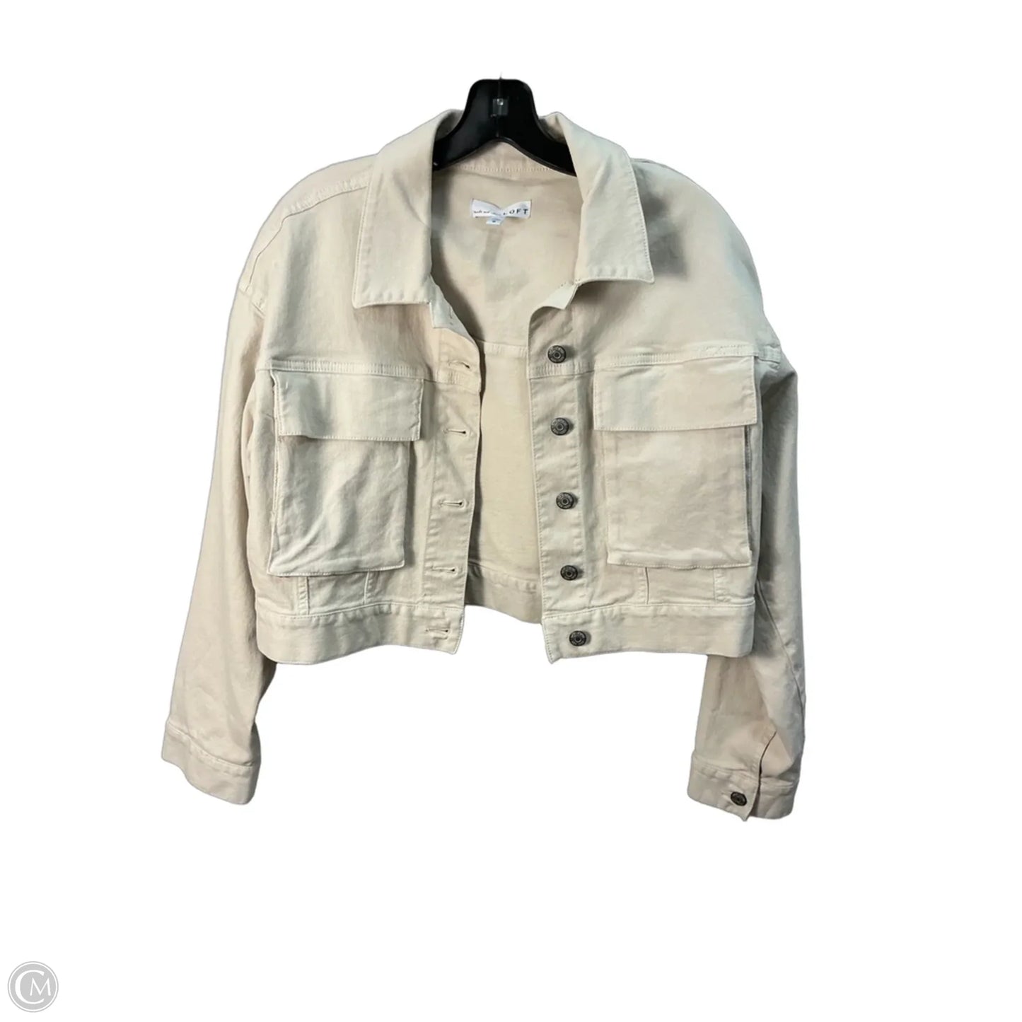 Jacket Denim By Loft In Cream, Size: S