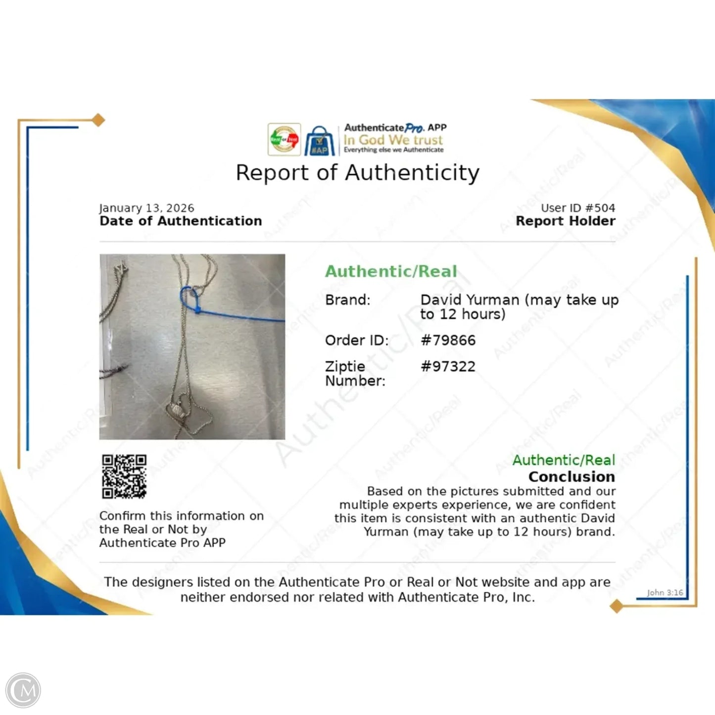 Necklace Luxury Designer By David Yurman